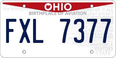 OH license plate FXL7377