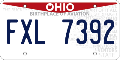OH license plate FXL7392