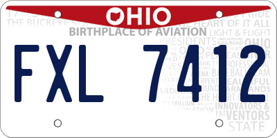 OH license plate FXL7412