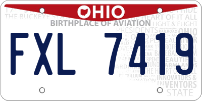 OH license plate FXL7419