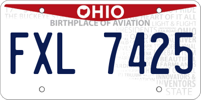 OH license plate FXL7425