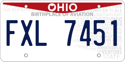 OH license plate FXL7451