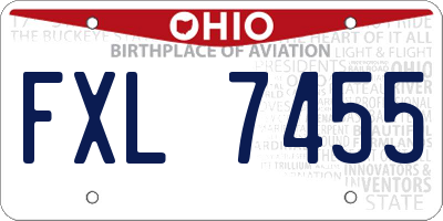 OH license plate FXL7455