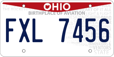 OH license plate FXL7456