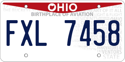 OH license plate FXL7458