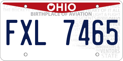 OH license plate FXL7465