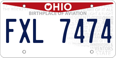 OH license plate FXL7474