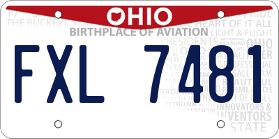 OH license plate FXL7481