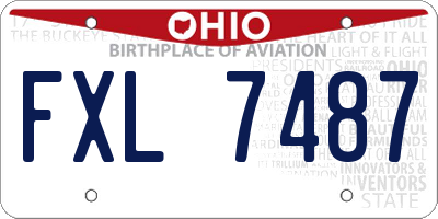OH license plate FXL7487