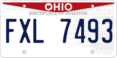 OH license plate FXL7493