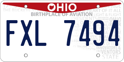 OH license plate FXL7494