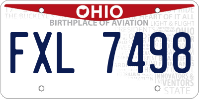 OH license plate FXL7498