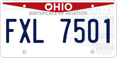 OH license plate FXL7501