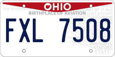 OH license plate FXL7508