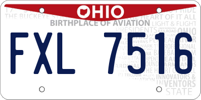OH license plate FXL7516