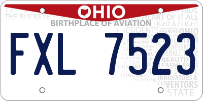OH license plate FXL7523