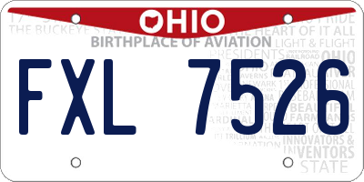 OH license plate FXL7526
