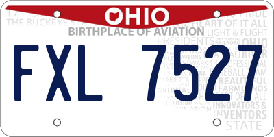 OH license plate FXL7527