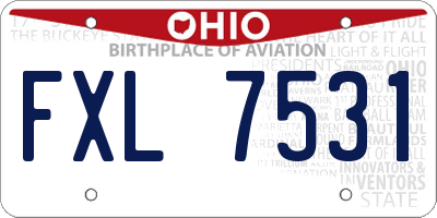OH license plate FXL7531