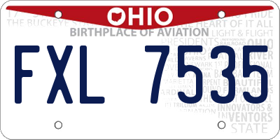 OH license plate FXL7535
