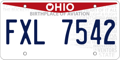 OH license plate FXL7542