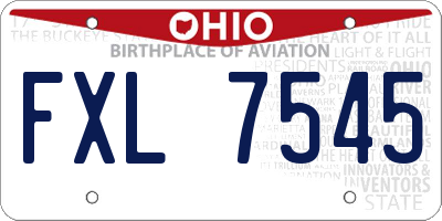 OH license plate FXL7545