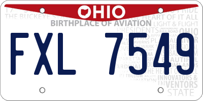 OH license plate FXL7549