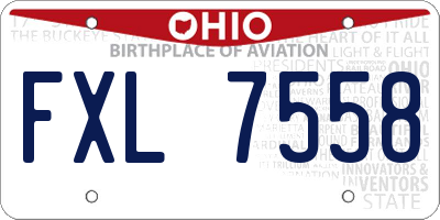 OH license plate FXL7558