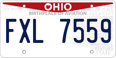 OH license plate FXL7559