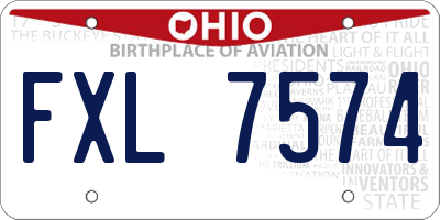 OH license plate FXL7574