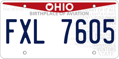 OH license plate FXL7605