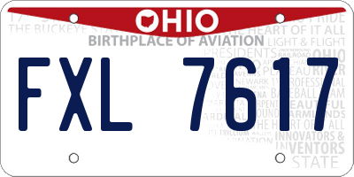 OH license plate FXL7617