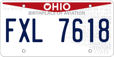 OH license plate FXL7618