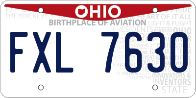 OH license plate FXL7630