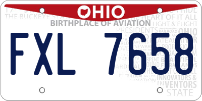 OH license plate FXL7658