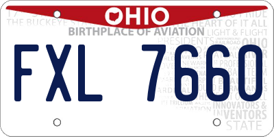 OH license plate FXL7660