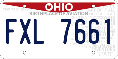 OH license plate FXL7661