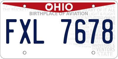 OH license plate FXL7678