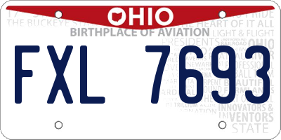 OH license plate FXL7693