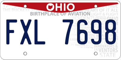OH license plate FXL7698