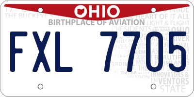 OH license plate FXL7705