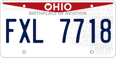 OH license plate FXL7718