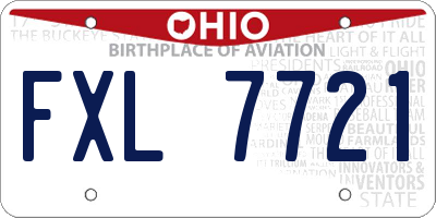 OH license plate FXL7721