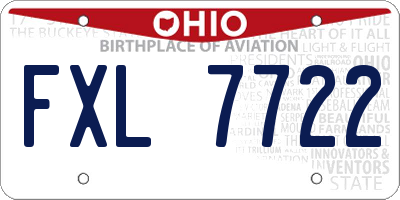 OH license plate FXL7722