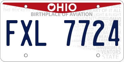 OH license plate FXL7724
