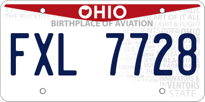 OH license plate FXL7728