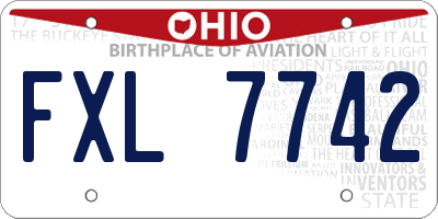 OH license plate FXL7742