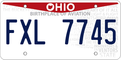 OH license plate FXL7745