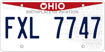 OH license plate FXL7747