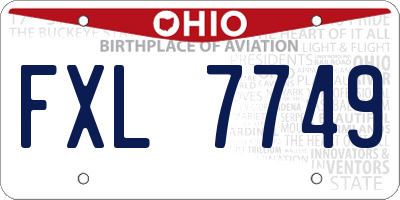 OH license plate FXL7749